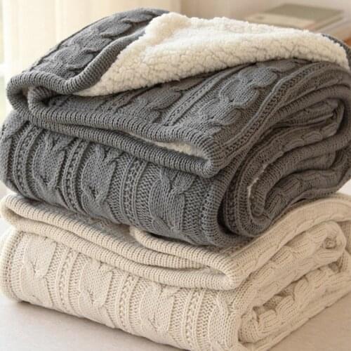 Cotton Knit Fluffing Blanket Soft Warm Throw Blanket For Bed Sofa Autumn Winter Nordic Casual Blankets Home Decor