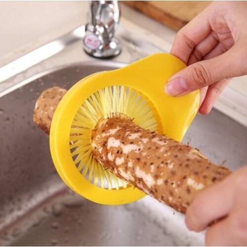 Fruit Vegetable Cleaner Tools Corn Yam Radish Wash Brush Round Vegetable Surface Cleaning Kitchen Gadgets(Color Random)