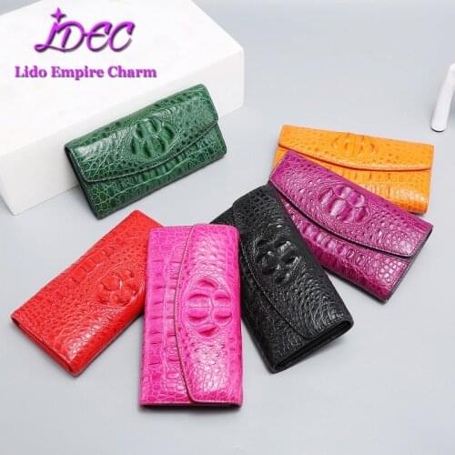 2020 fashion women leather handbag fmultifunctional womens wallet purse real crocodile wallet long style