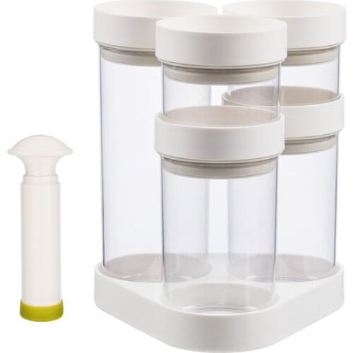 Seal Food Storage Container Set with Handheld Vacuum Pump- 5 PC Set Kitchen Accessories Vacuum Seal Food Storage Containers
