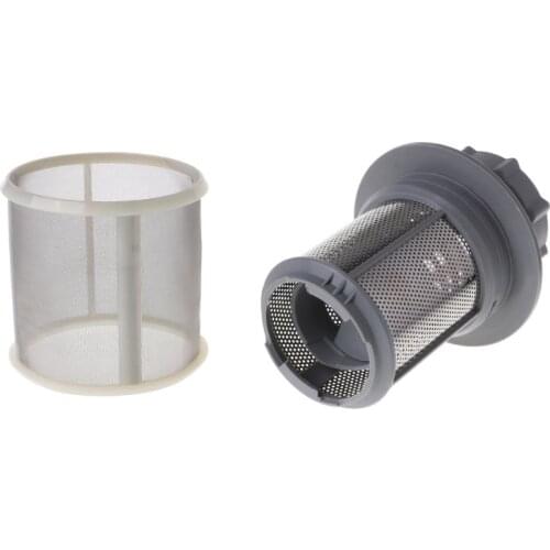 2 Part Dishwasher Mesh Filter Set Grey PP + Stainless Steel For Dishwasher Replacement