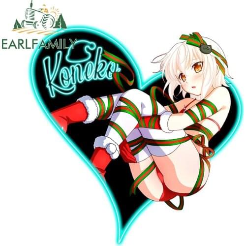 EARLFAMILY 13cm x 12.5cm for Cute Koneko Toujou Ass High School DxD Christmas Decal Vinyl Car Stickers Bumper Waterproof Decor