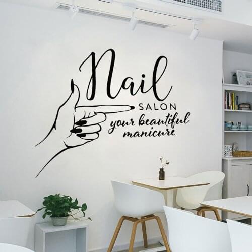 Nails Salon Wall Decal Manicure Studio Logo Signboard Hand Spa Woman Vinyl Stickers Home Decoration Beauty Salon Bathroom Z723