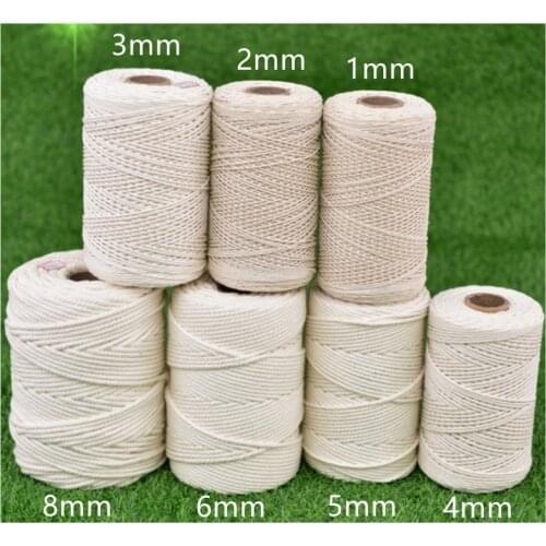 High tenacity cords natural beige white twist rope craft lace string DIY handmade home decor textile macram yarn cotton cord