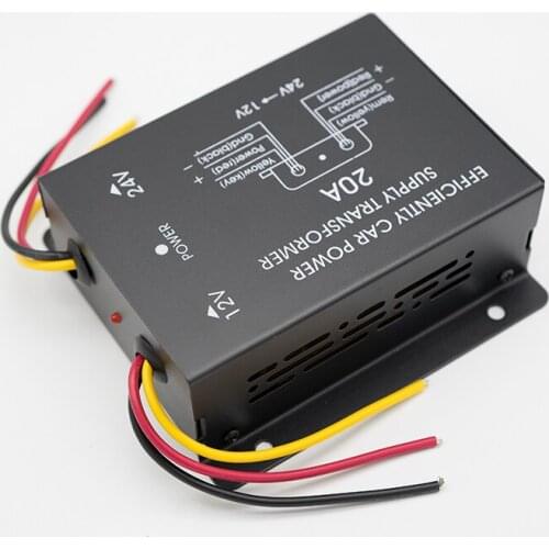 DC 24V To 12V 20A 30A Car Power Supply Buck Transformer Converter Truck Bus DVD Audio Modification Efficient Vehicle Power Buck