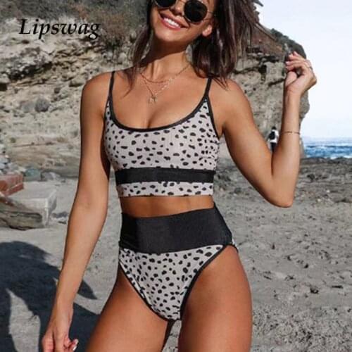 Sexy High Waist Leopard Print Bikini Two Piece Swimsuit 2021 Women Push Up Swimwear Brazilian Bikini Set Beachwear Bathing Suit
