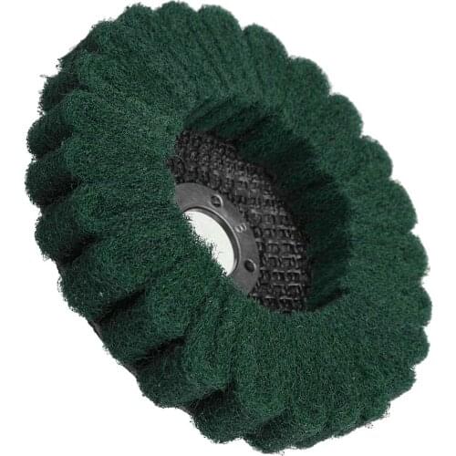 4" inch Scouring Pad Buffing Wheel Nylon Fiber Flap Polishing Grinding Disc Non-woven 100*16mm for Angle Grinder