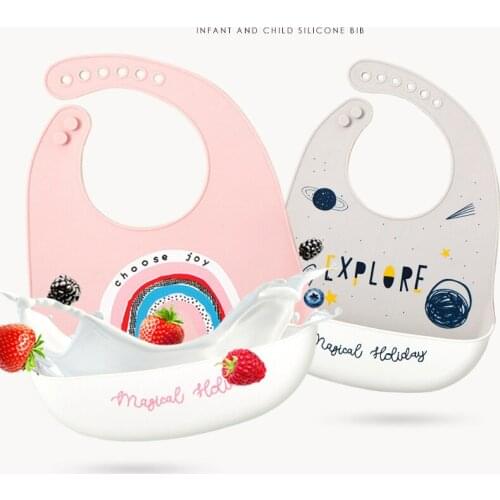 Silicone Baby Boy Bibs Cute Cartoon Animals Fruit Newborn Baby Feeding Stuff Waterproof Adjustable Kids Baby Girls Bibs