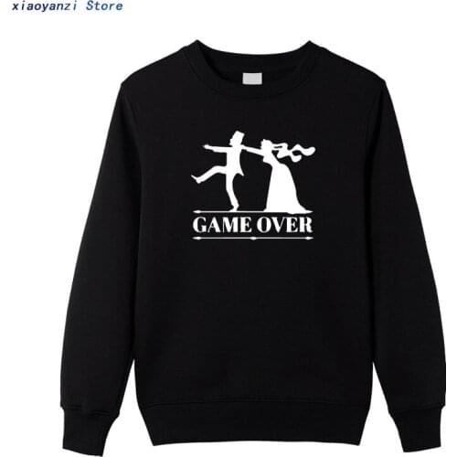 Game over bride groom bachelor bachelorette sweatshirts Funny men pullovers Mens Clothing Camiseta hoodies sweatshirt