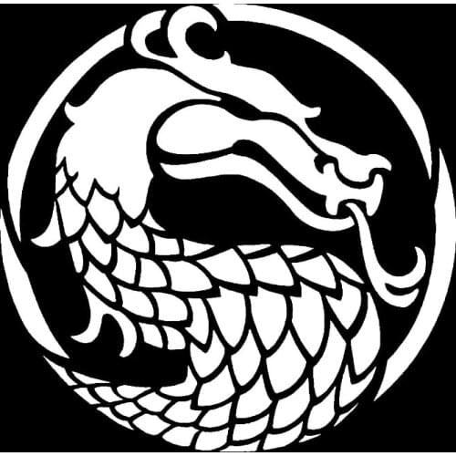 Traditional Dragon Pattern Decals, Interesting Car Window Decoration, Personalized Pvc Waterproof Decals, Black/white, 15cm*15cm