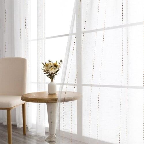 Japan Style Striped Sheer Tulle Curtains for Living Room Bedroom Curtain Window Kitchen Window Treatment Custom Drapes