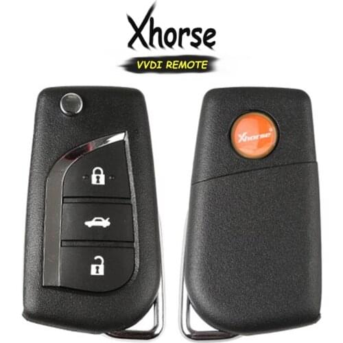 KEYECU (English Version) Xhorse for Toyota Style X008 Series 3 Button Universal Wire Remote Key for VVDI Key Tool