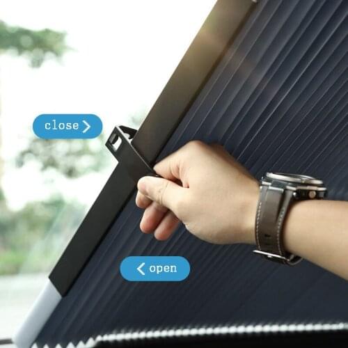 Retractable Windshield Car Window Shade Car Front Sun Block Car Rear Window Foldable Curtain Length117cm/Height 46cm Sunshade