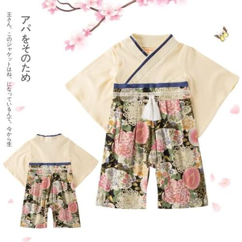 Japan Kimono Long Sleeve Cotton Newborn Baby Girl Romper Baby Costume Clothing Girls Clothes