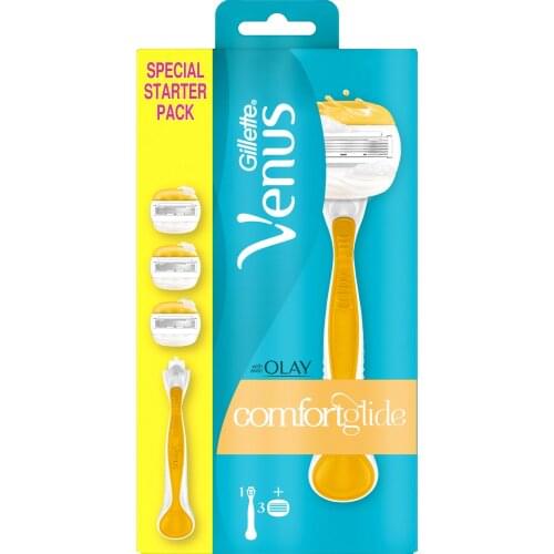 Gillette Venus Olay Womens Shaver +3 Replacement Heads Shaving blades razor blade Safety razor Female bag For Women