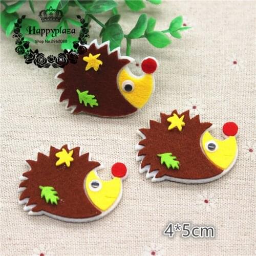 10pcs Lovely Non-woven Fabric Animal Hedgehog Applique Patches Felt Accessories DIY Craft Scrapbooking,4*5cm