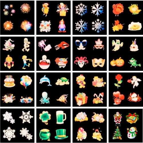 Remote Control 16 Slides Dual Tubes Type Pattern Ripple Lamp Film Projector Lamp Marine Light Wall Decoration Lights