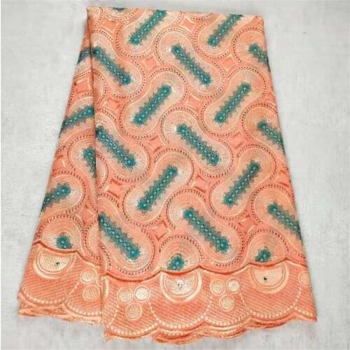 5Yards Swiss Voile Lace Fabric 2020 Latest Brocade Fabric Embroidery African Wedding 100% Cotton Popular Dubai Style for dress