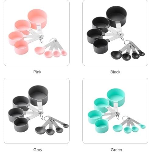 8PCS Measuring Spoons Measuring Cups Metal Measuring Scoop Tool for Kitchen Baking Accessories Utensils