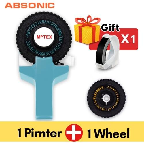 Absonic DIY 3D Embossing Motex E101 Label Maker for Dymo 3d Effect Label Tape Manual Label Printer Ribbon 9mm Typewriter Machine