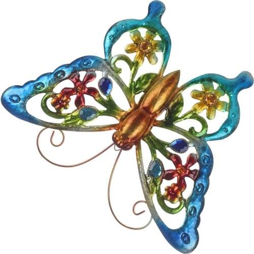 Large Metal Butterfly Sculpture Garden Wall Fence Art Decorative Ornament Hanging Sculpture Idyllic Butterfly Home Decoration
