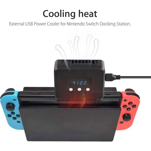 External USB Cooling Fan Docking Station LED Screen Display Adjusted Temperature Cooler With Charger Cable For Nintendo Switch