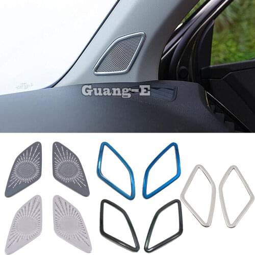 Hot Sale For Skoda Karoq 2017 2018 2019 2020 2021 Car Stick Cover Stainless Steel Front Speak Sound Audio Hood Trim Frame 2pcs