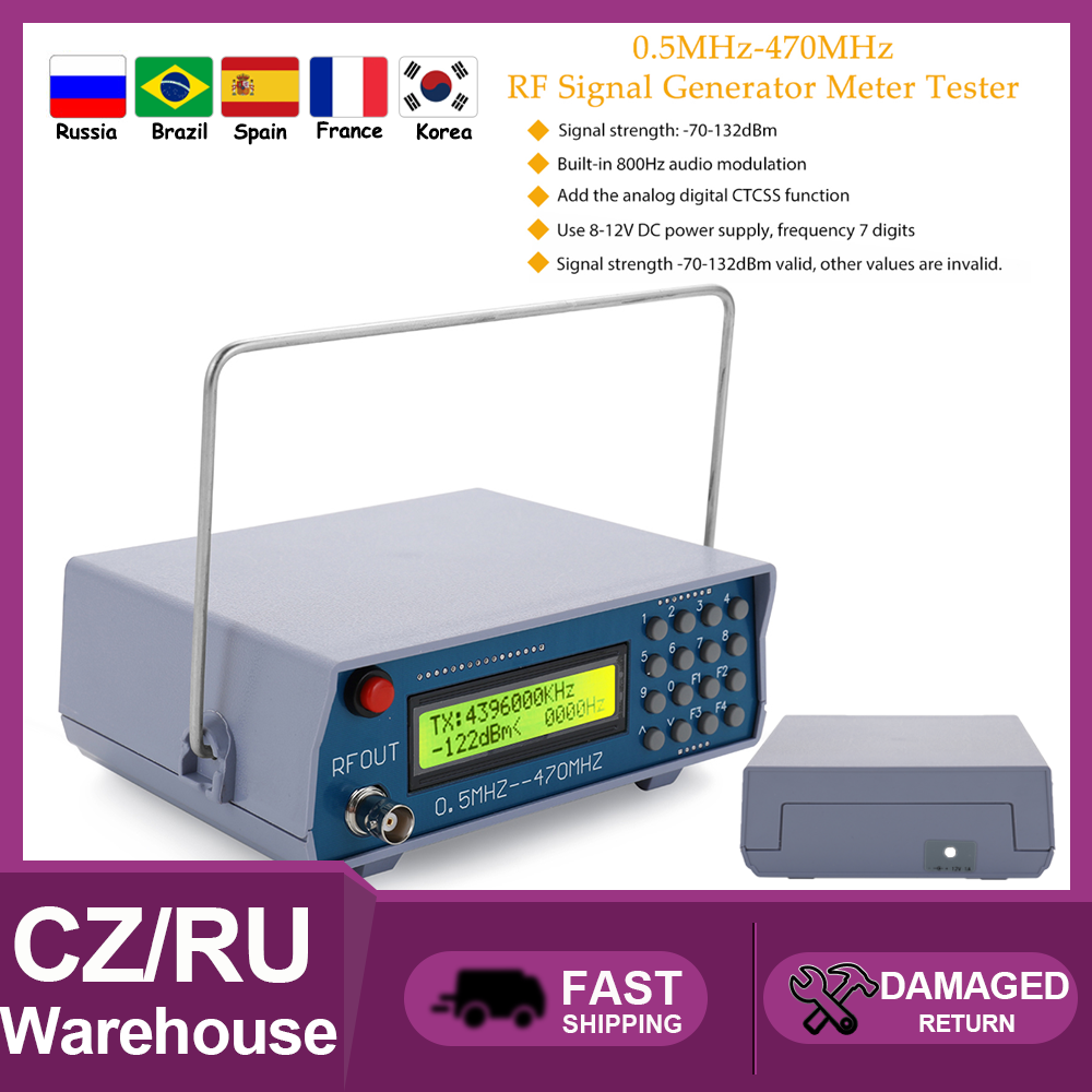 0.5MHz-470MHz RF Signal Generator High Accuracy Tester Analog Digital CTCSS Function For FM Radio Walkie-talkie Debugging