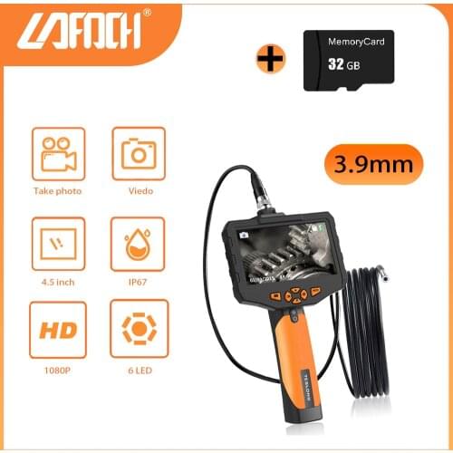 HD 3.9mm Endoscope Camera IP67 Waterproof 1m cable Pipe Borescope Camera with 4.3 inch LCD Screen for instrument inspection