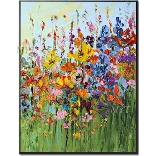 No Framed Beautiful Flower Painting Artwork Handpainted 1 Pieces Canvas 1PCS Wall Art Free Shipping Large Size Flower Canvas