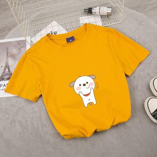 Kawaii Dog Drawing T Shirt Cartoon Cute T-shirt Summer Aesthetic Top Ladies Harajuku Casual Female T-shirt Women Female Itself