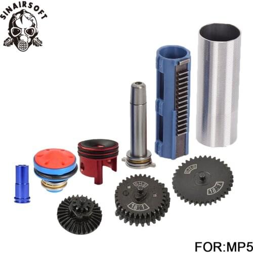 18:1 Gear Set Nozzle Cylinder Spring Guide 14 Teeth Piston Fit For AEG Airsoft MP5 AK M4 M16 G36 Paintball Accessories