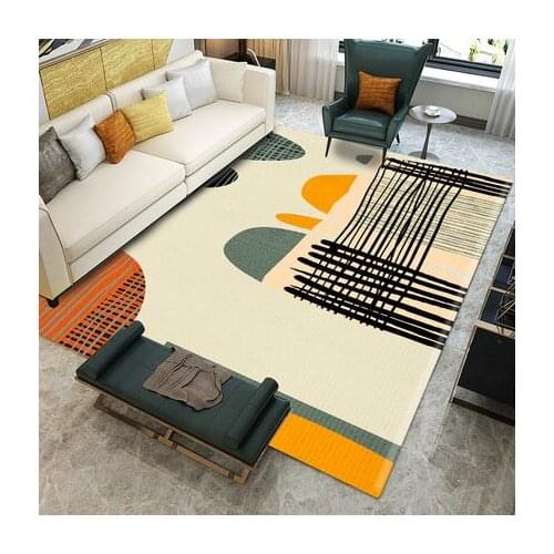 European Style Carpet Modern Abstract Rectangular Living Room Bedroom Household Decorative Non-Slip Mat