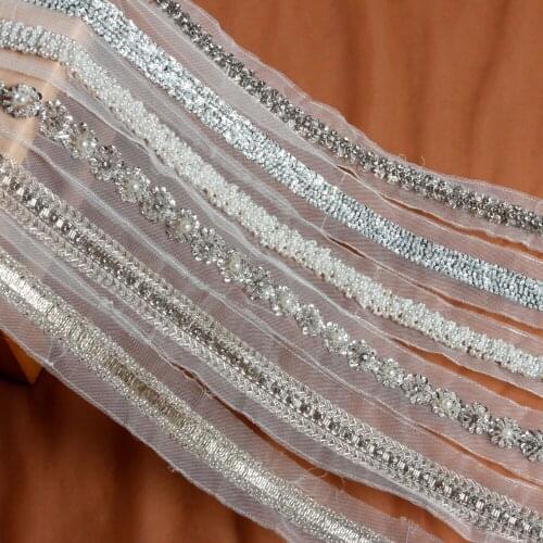 5yards/lot beatiful 10style sequins rhinestone Lace Trim for garment decoration and wedding dress decoration lace trimming