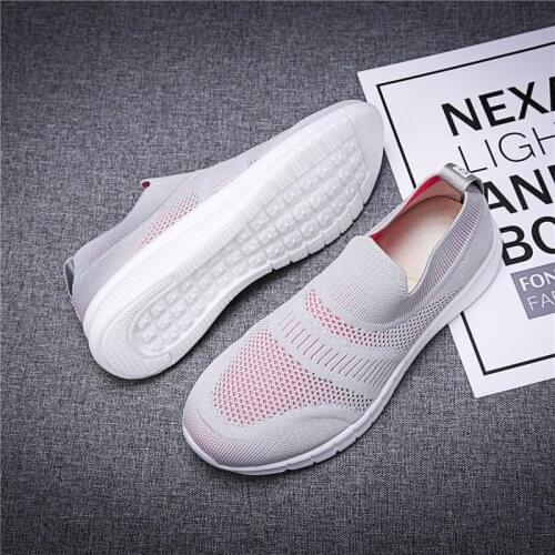 Lightweight Running Jogging Women Sneakers Breathable Brand Rubber Sole Footwear Slip-On Comfortable Sport Shoes Summer