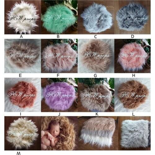 Top Selling 85cm x100 Plush Fur Photo Prop Vintage Posing Backdrop Baby Blanket Props Faux Fur Swaddle Blanket Cover