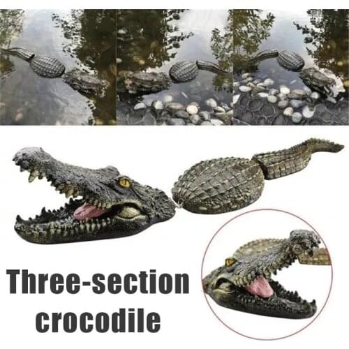 Simulation Crocodile Water Decor For Outdoor 3-section Floating Fake Alligator Pool Sculpture Resin Animal Pond Ornament M56