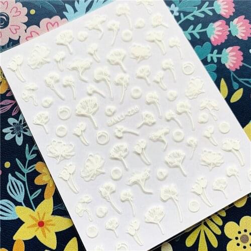 Newest HANYI-230-231-232-265-266-267 flower 3d nail art sticker nail decal stamping export japan design