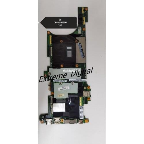 Original laptop Thinkpad X1 Carbon 6th Gen Type 20KH 20KG motherboard mainboard i7-8550U 16GB RAM 01YR217 100% fully test