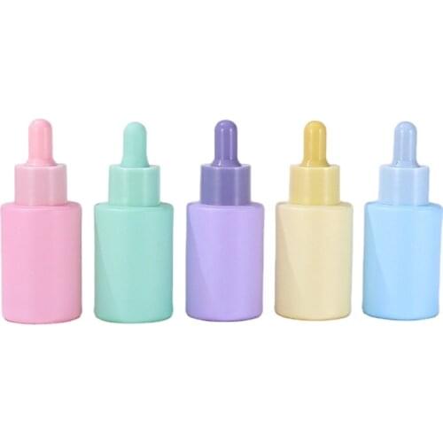 Printing 20ML 30ML Pearl White Glass Essential oil Dropper Bottle Essence Cleansing Oil Cosmetic Packing Glass Bottles for Serum