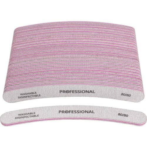 25pcs/lot Professional Nail File Buffer For Manicure UV Gel Polisher 80/80 Grit Grey Nail Files Polishing Nail Art Styling Tools