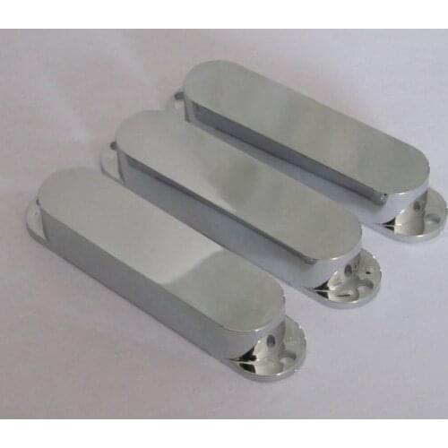 KAISH No Holes Plastic Sealed Pickup Cover Closed Single Coil Covers Chrome