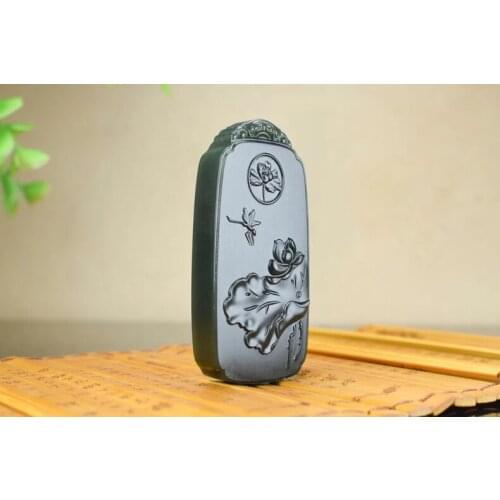 Hetian Yuta Qingqing Zhenglian Mingyu Brand Hetian Jade Lotus Pendant Hetian Fine Material Pendant hp302