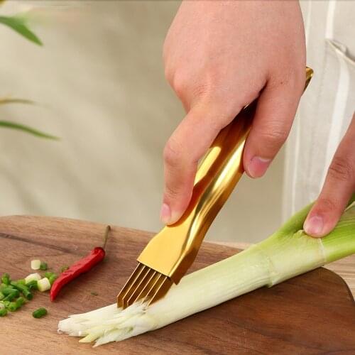 304 stainless steel onion cutter creative shredding gadget chopped green onion scraper kitchen onion cutter