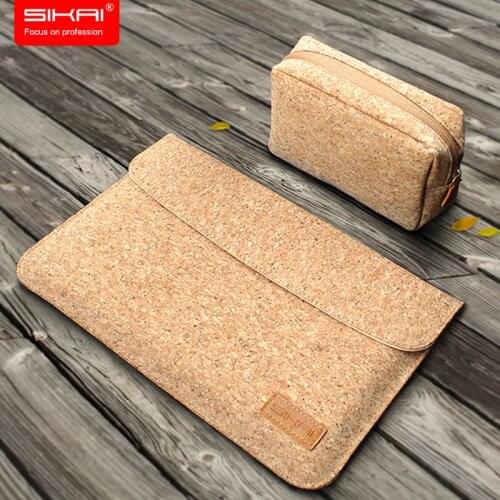 SIKAI Cork Sleeve Pouch Bag For MacBook Air 11 12 13inch Wooden Soft Leather Pouch For Macbook Case For MacBook