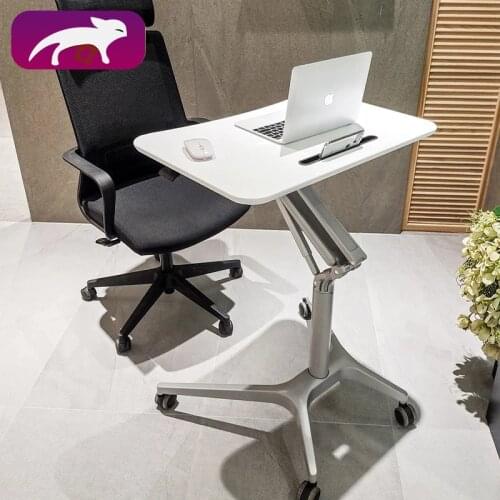 Standing pneumatic automatic lifting desk computer office lazy bed adjustable mobile desk training study desk