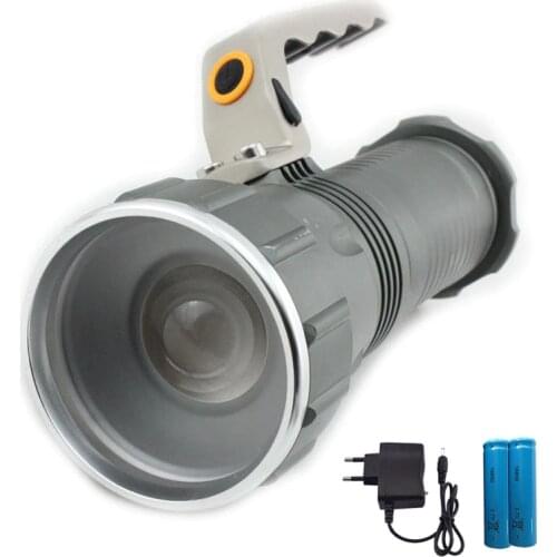 Long Range Searchlight Led Flashlight T6 Rechargeable Powerful hand Flash Search Light Torch work lamp 18650 Battery Charger