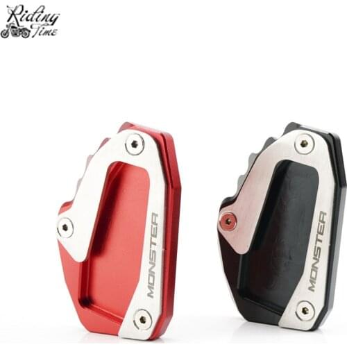Motorcycle Side Stand Enlarger For Ducati Monster 696 795 797 821 Kickstand Shoe Shoes Kickstand Support Plate Foot