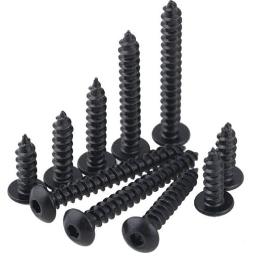 [M3M4M5M6] 8.8 high-strength round head black hexagon socket self-tapping screws hexagonal Zigong screws