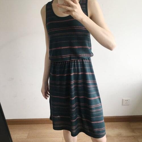 Woman Dress 2019 Spring Summer Blackish Green Cross Strap Dress